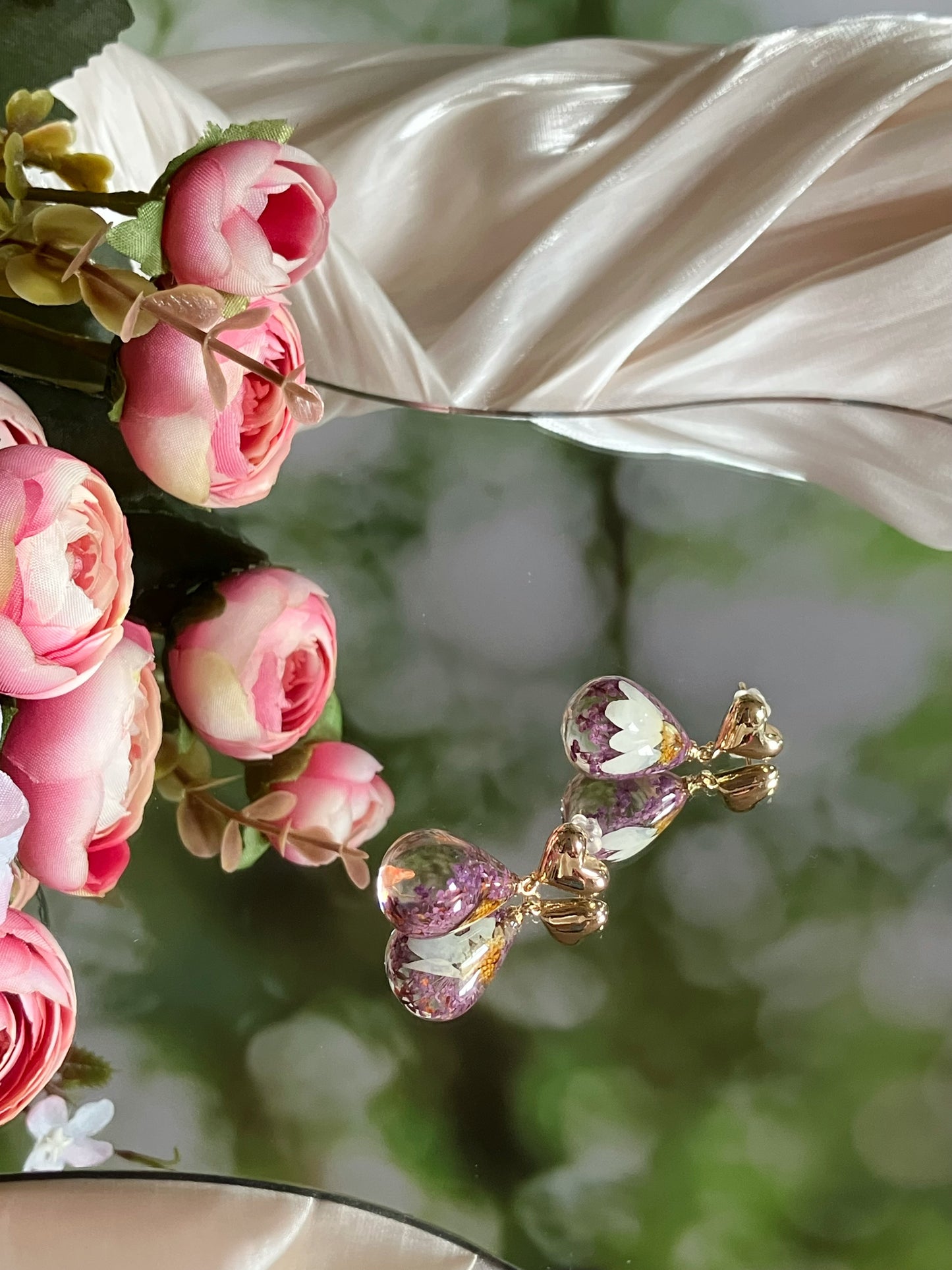 Water drop daisy Earrings-Gift From Gardens 002