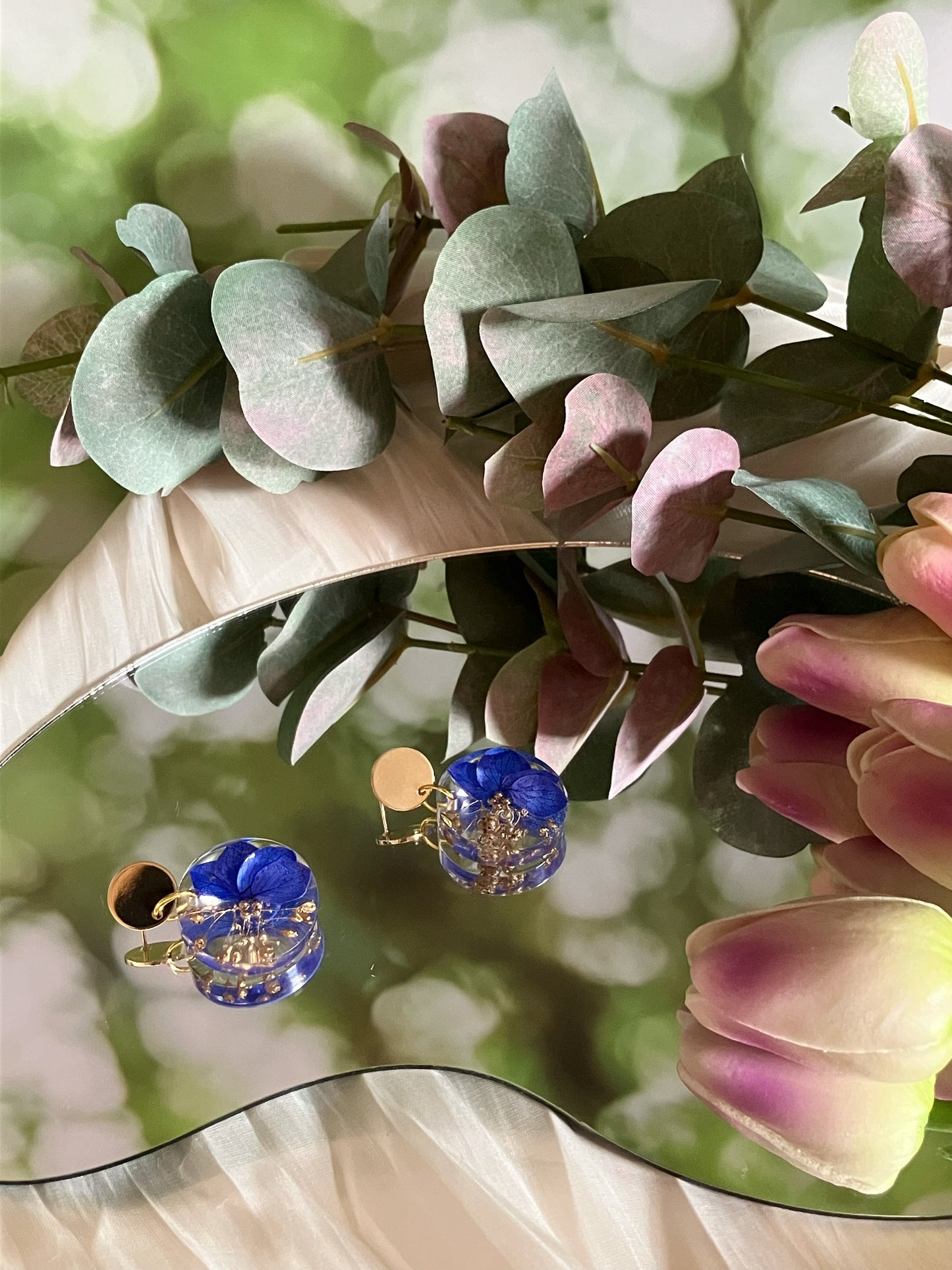 Blue flower Earrings-Gift From Gardens 004