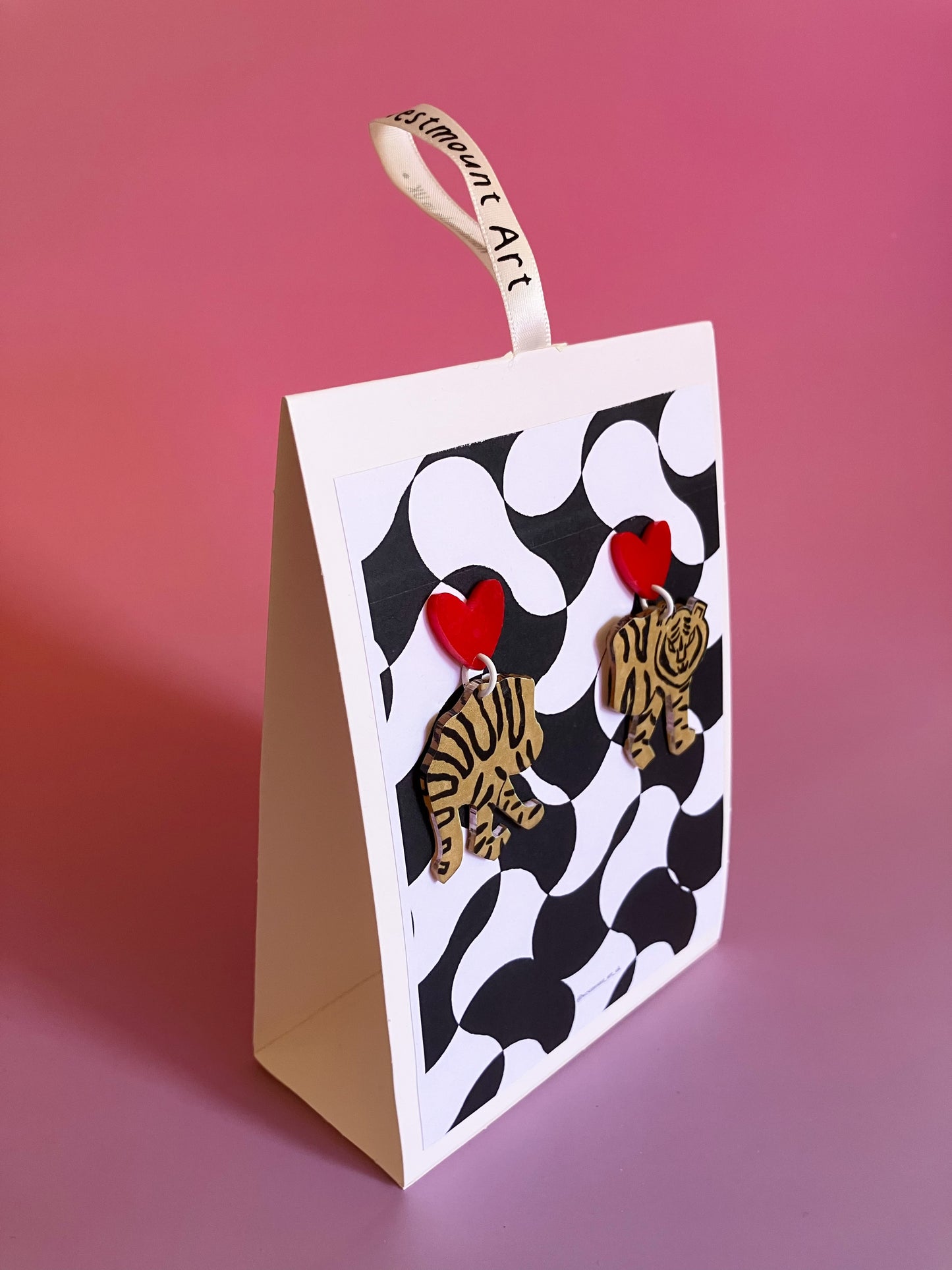 Half and Half Tiger- handmade Earrings