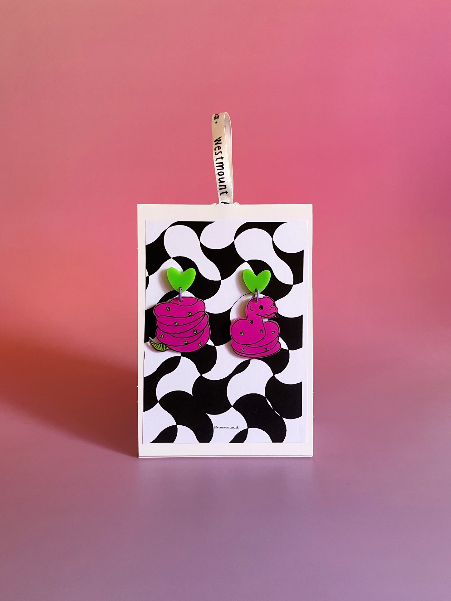 Half and Half snake - handmade earrings