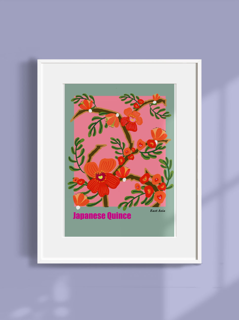 Botanical Art Print- Japanese Quince- Unframed