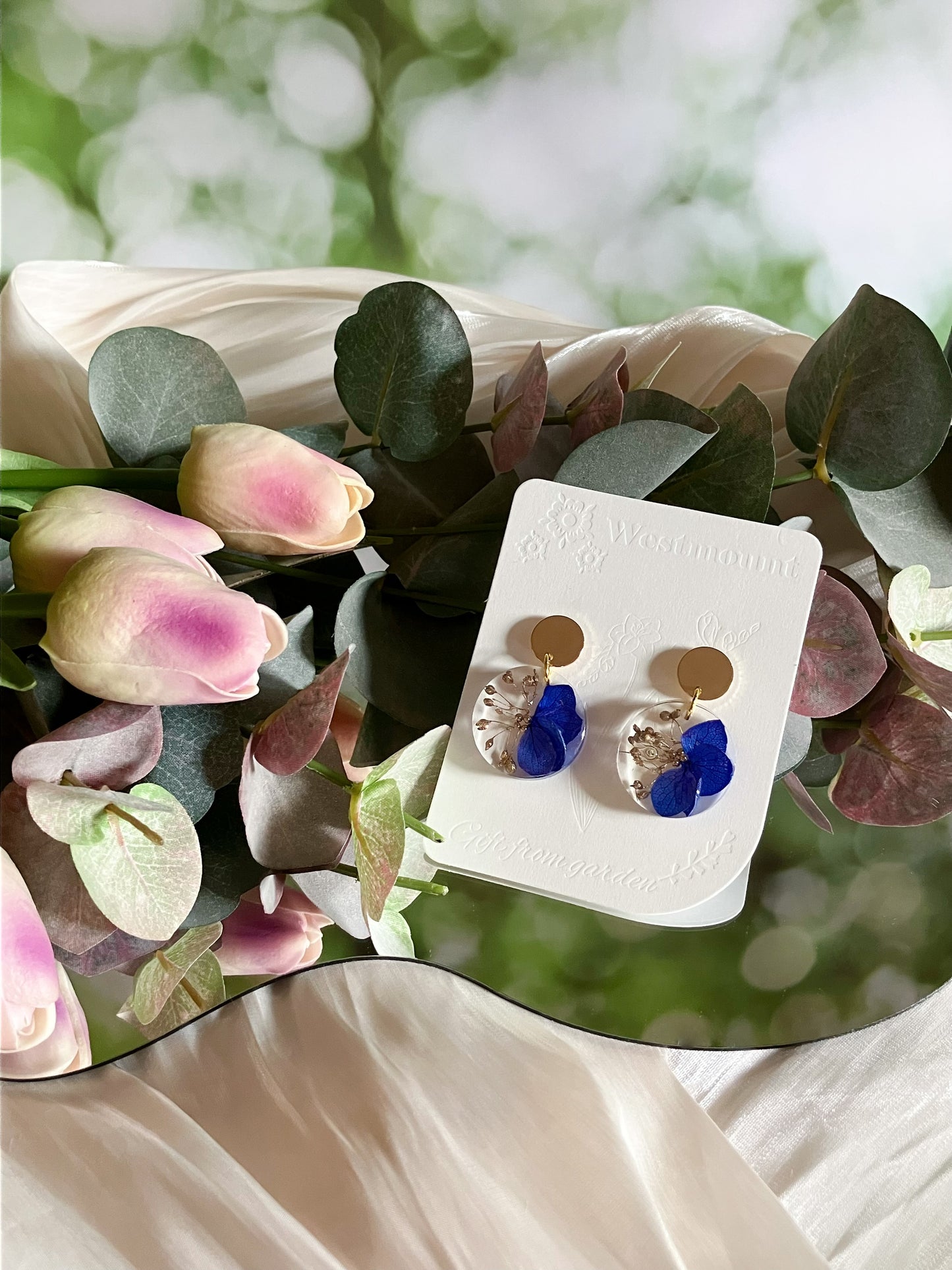 Blue flower Earrings-Gift From Gardens 004