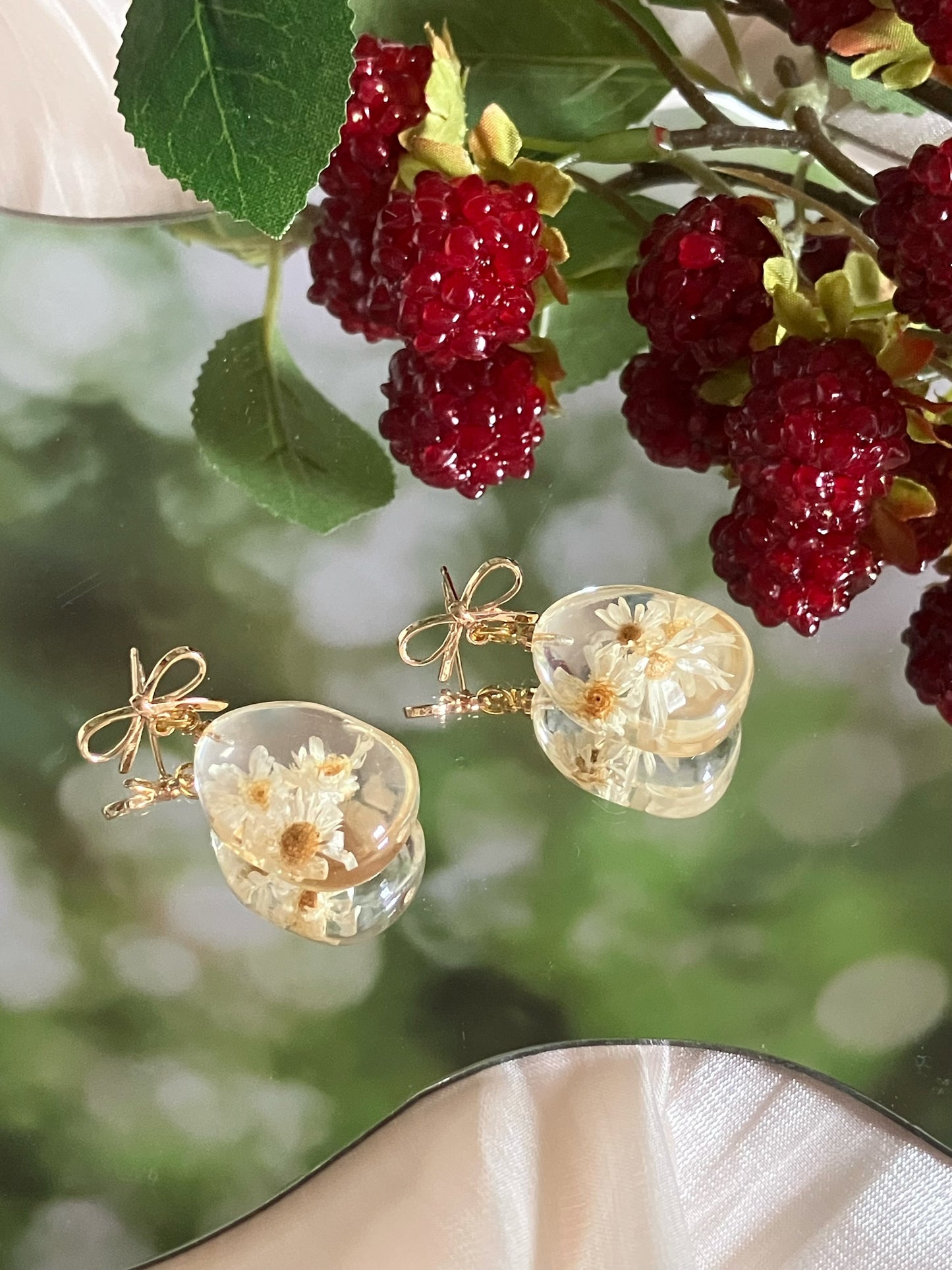 Daisy white flower Earrings-Gift From Gardens 001