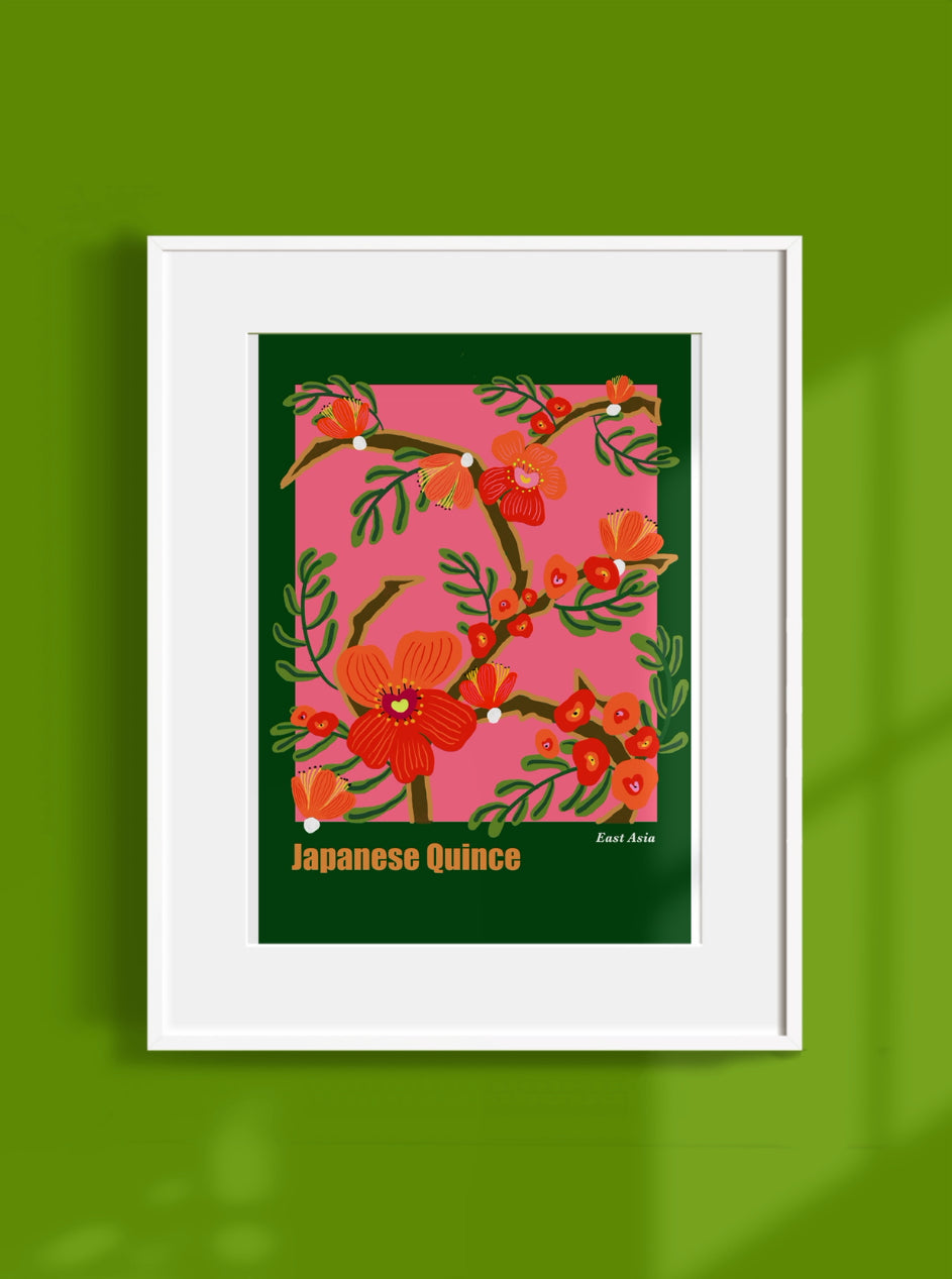 Botanical Art Print- Japanese Quince- Unframed