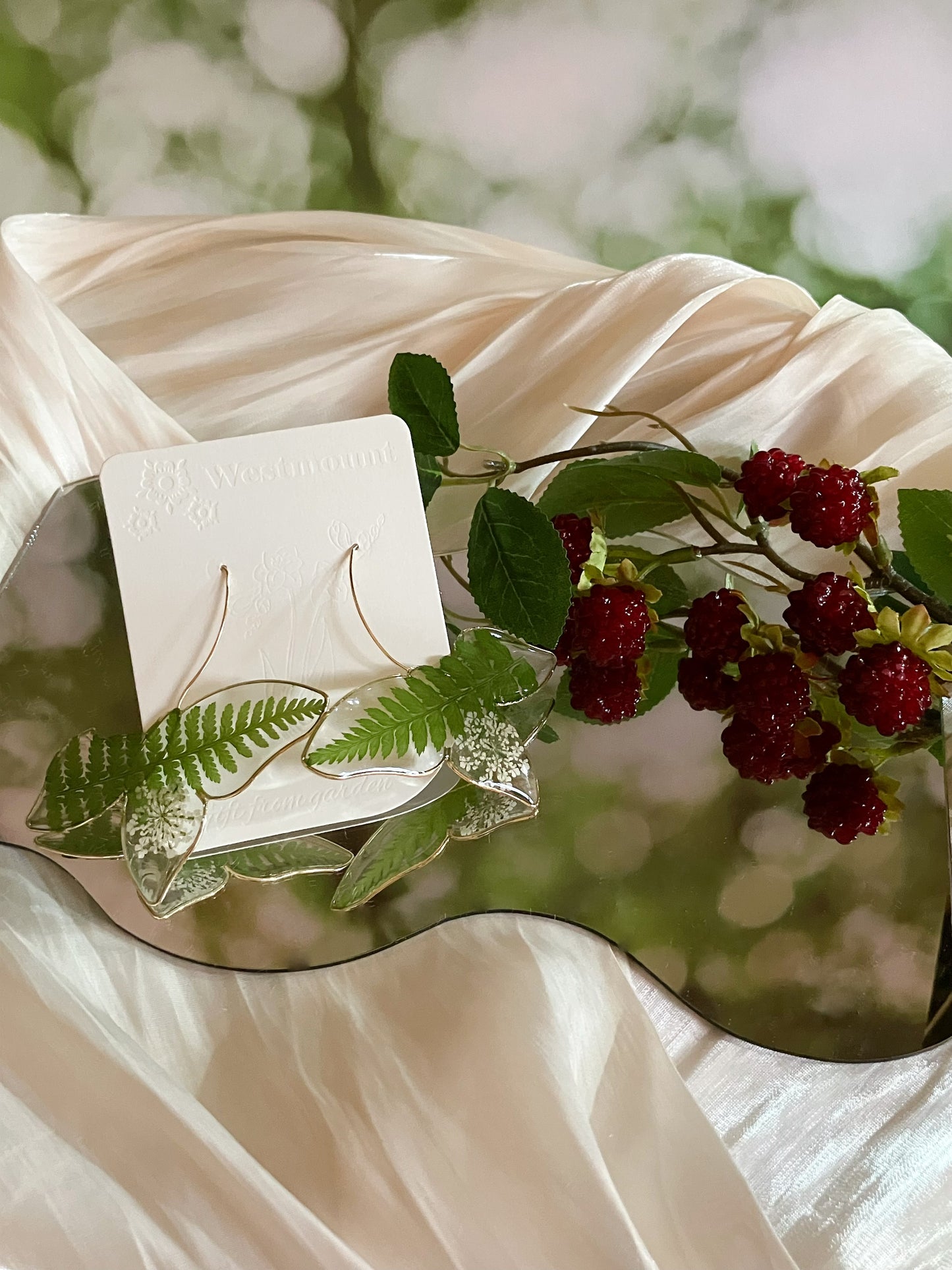 Butterfly earrings with fern -Gift From Gardens 104