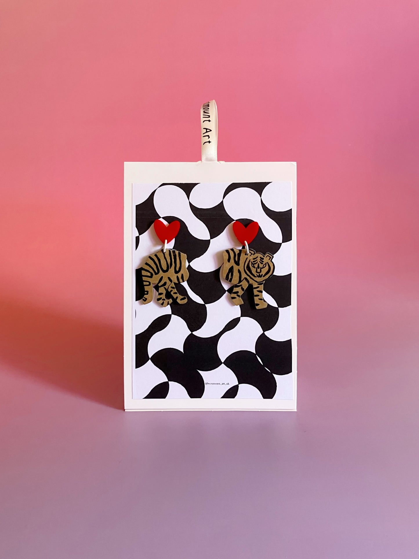 Half and Half Tiger- handmade Earrings