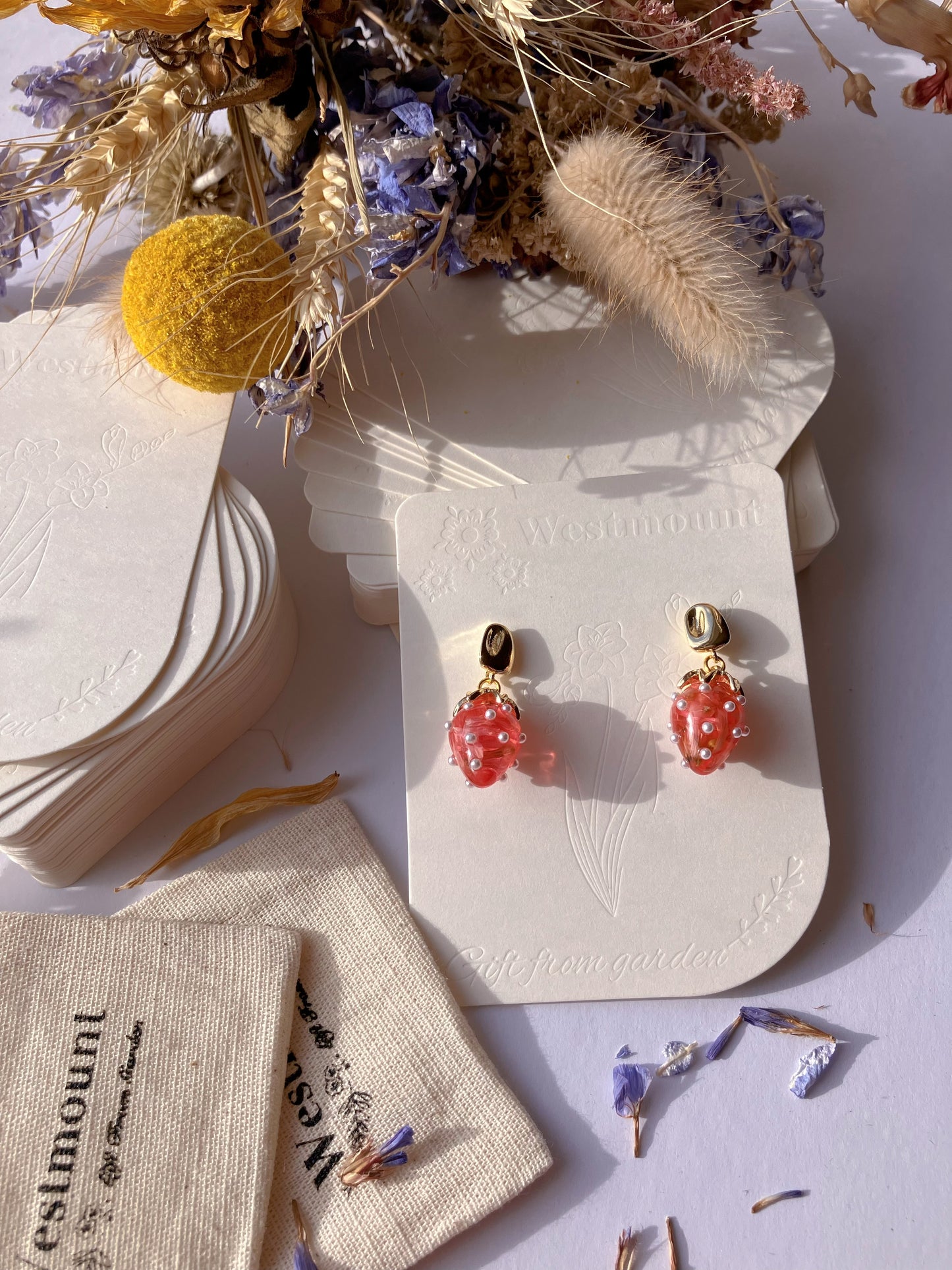 Strawberry flower Earrings-Gift From Gardens 027