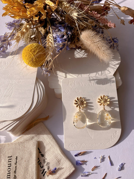 Daisy white flower Earrings-Gift From Gardens 029