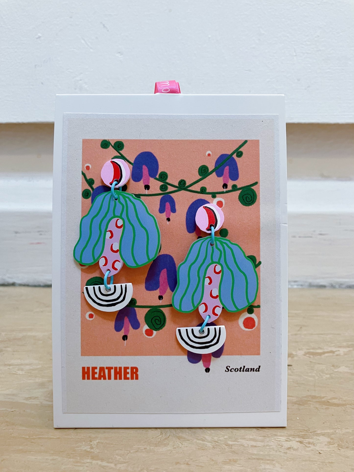 Heather handmade Illustration Earrings