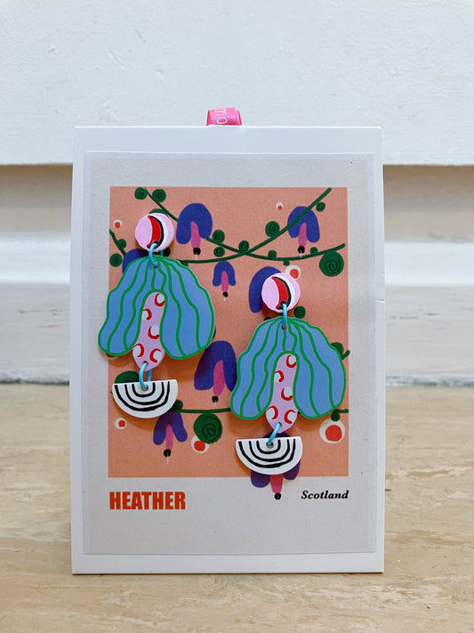 Heather handmade Illustration Earrings