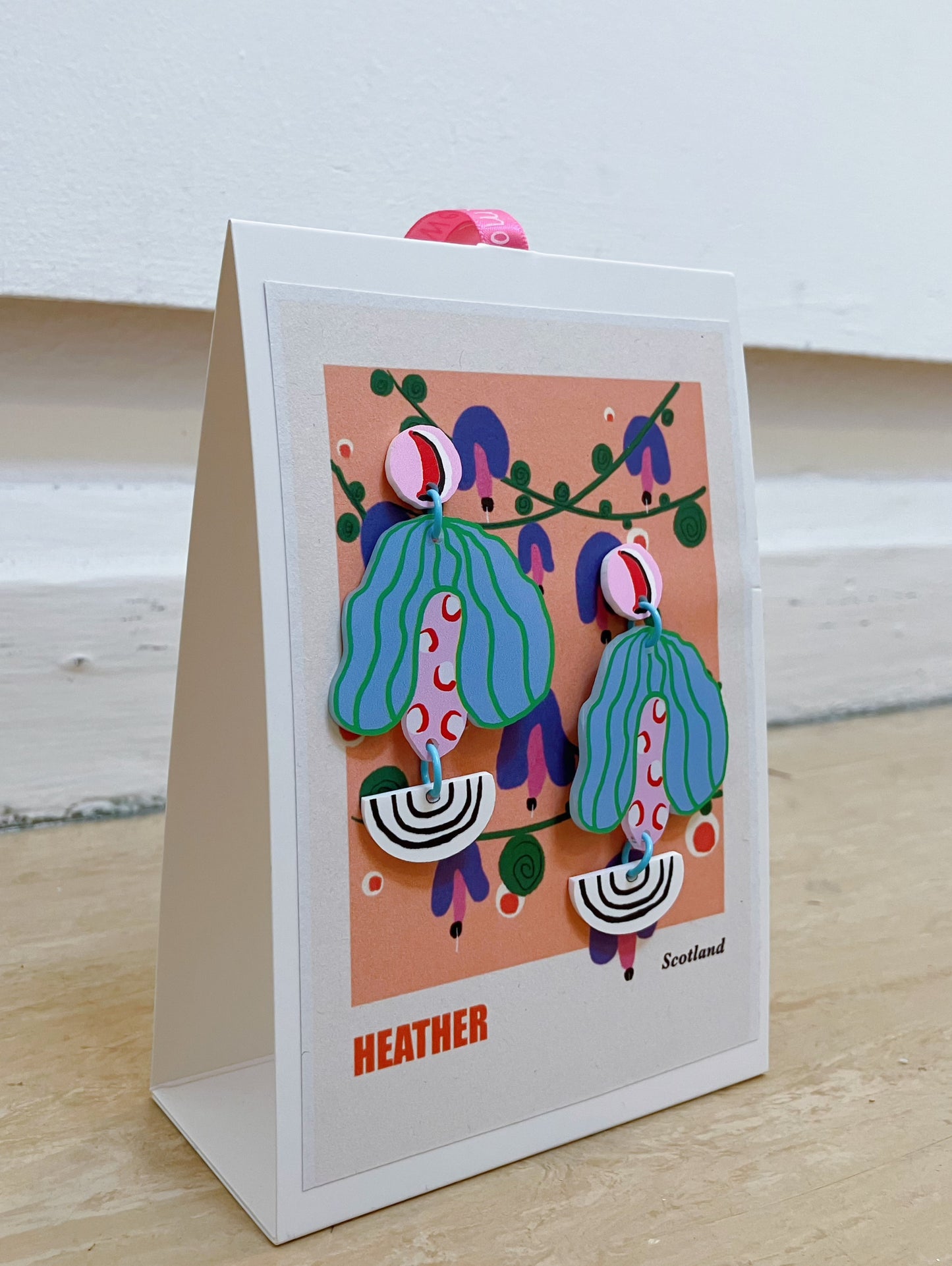 Heather handmade Illustration Earrings