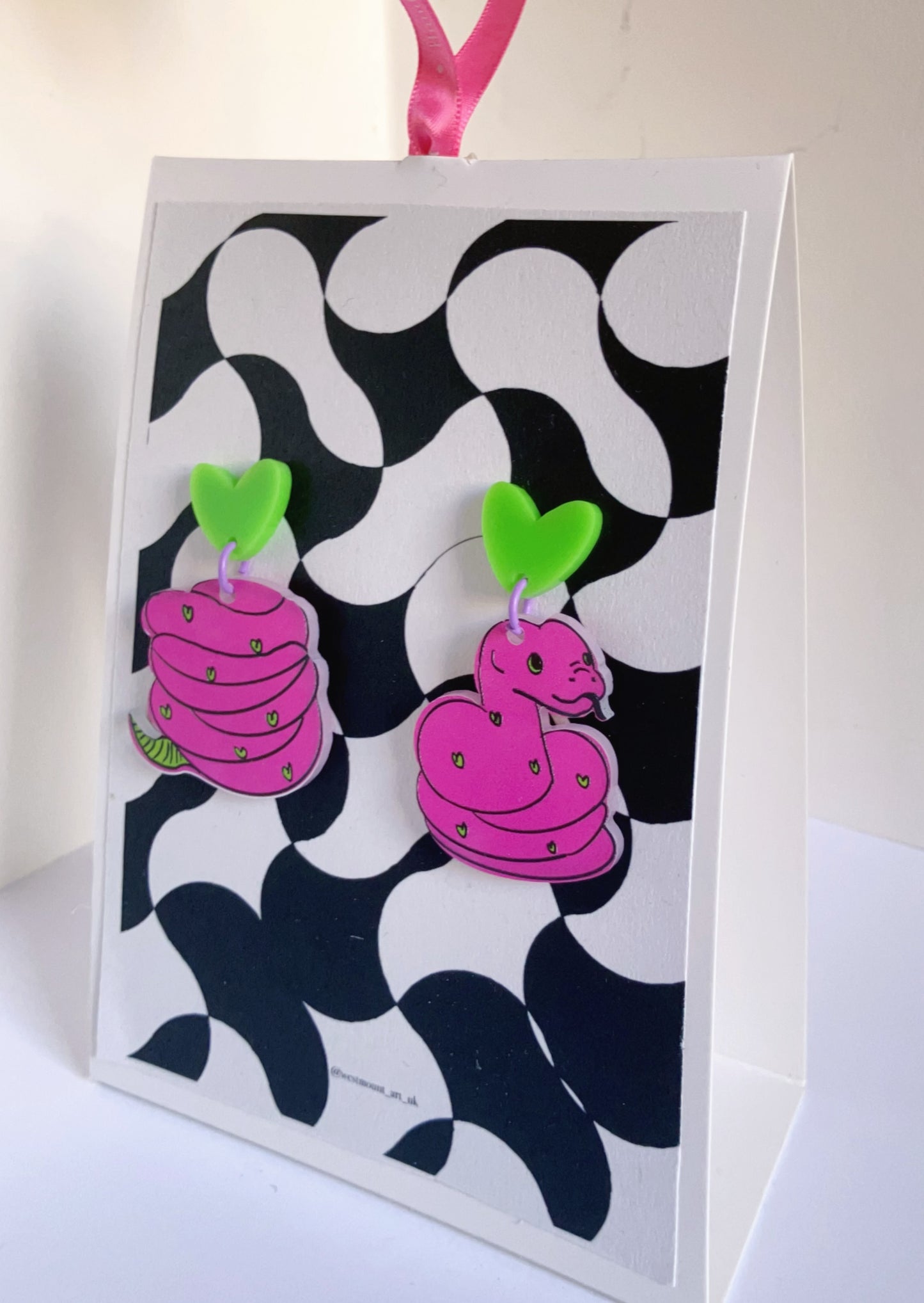 Half and Half snake - handmade earrings