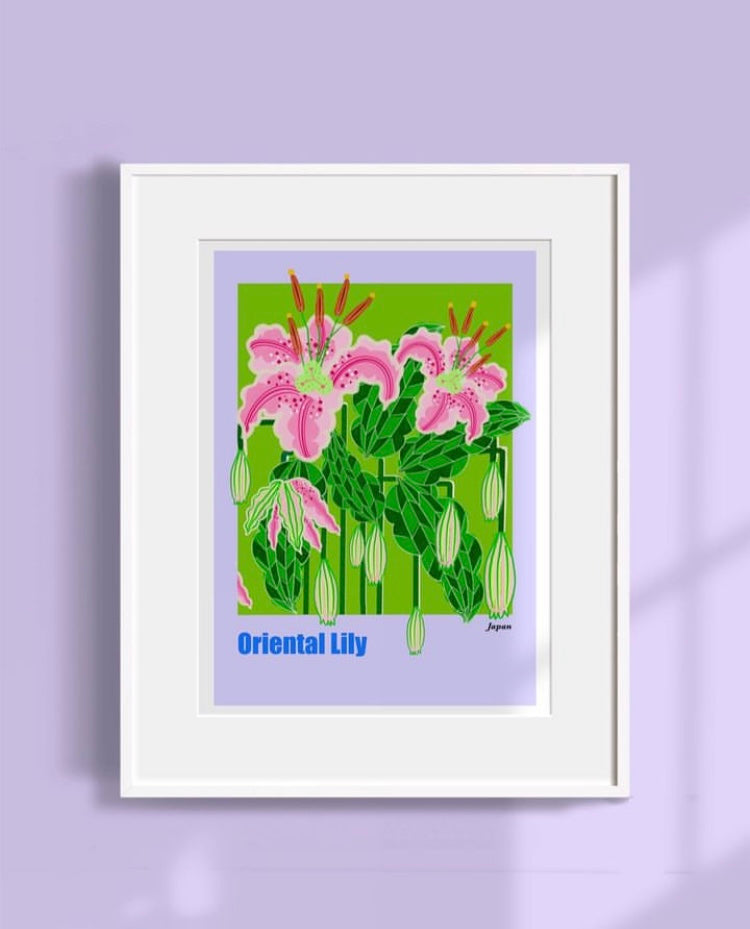 asiatic lily painting Oriental Lily Art Print