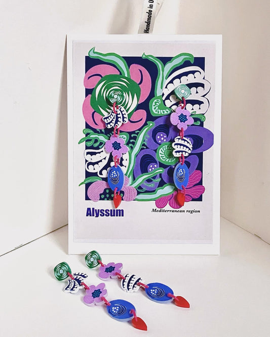 Alyssum- Illustration earrings