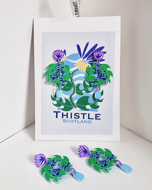 Thistle- Illustration Earrings